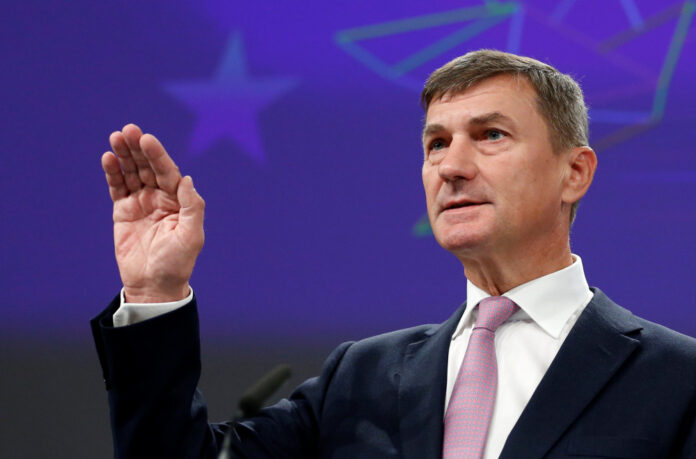 EU Commission Vice-President Ansip holds a news conference in Brussels
