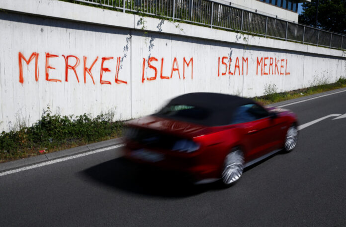 A graffitti in the UN city of Bonn reads