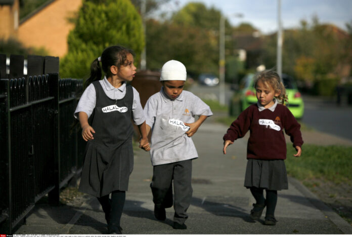 A MUSLIM family have sent their children to school with